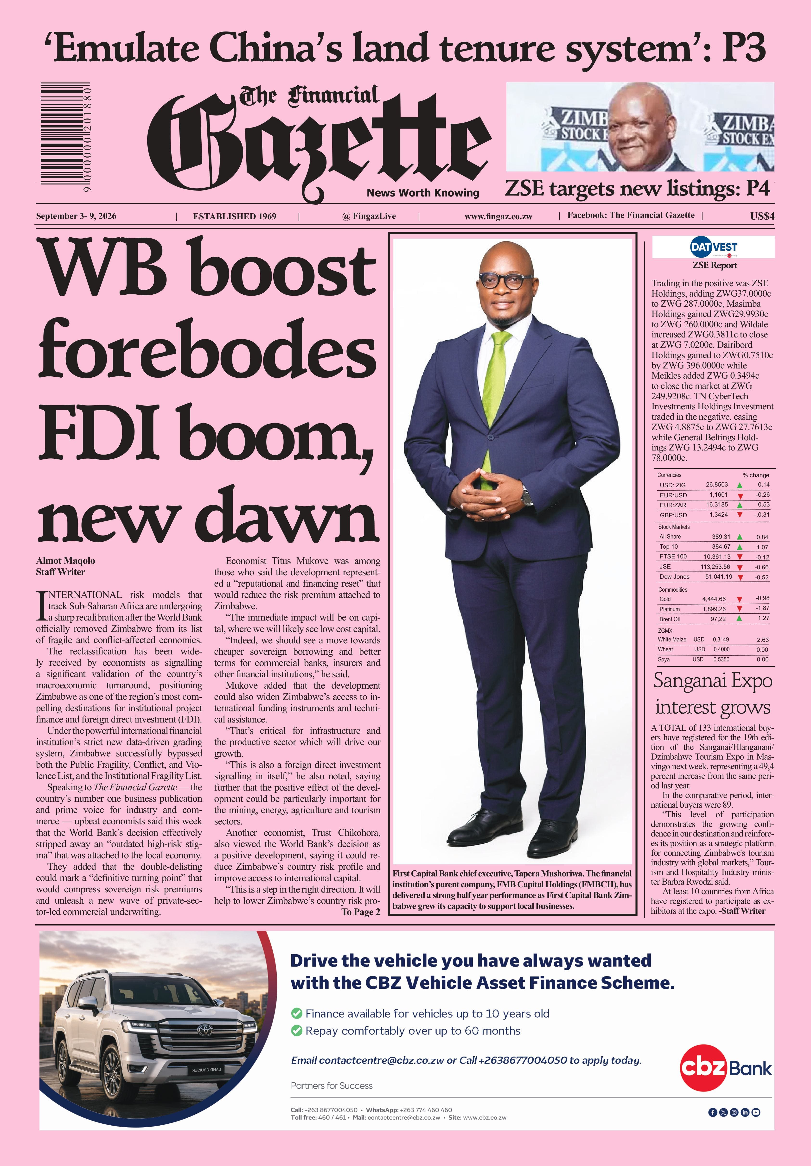 Thursday 3 September 2026